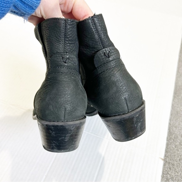 🌷SALE Vionic Roselyn Nubuck Leather Ankle Boots Size 6 Black Heeled - Picture 4 of 14